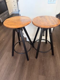 Metal and wood bar stools