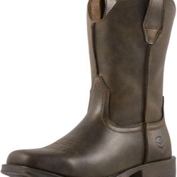 SUREWAY Botas vaqueras para hombre, botas occidentales de punta cuadrada, botas de trabajo de cuero, botas de trabajo clásicas duraderas y modernas an