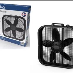 Lasko Decor Colors Box Fan Stylish, 20″ - Black (B20401)