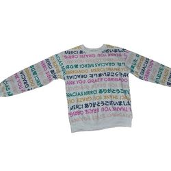 Wound Up White Crewneck Sweatshirt with Thank You Print Junior Size XS (1)
