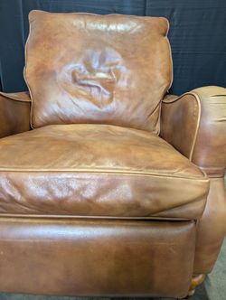 Comfortable Brown Leather Armchair