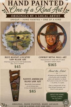 Western Themed Wall Art - Hand Painted, One of a Kind