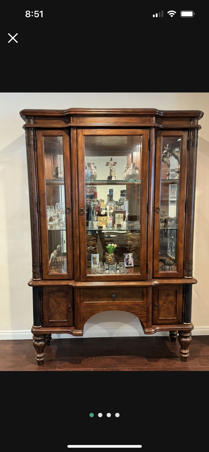 Antique Wood China Cabinet