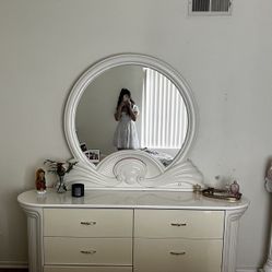 Post Modern Lacquer Dresser And Mirror 