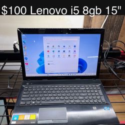 Lenovo Laptop 15” 8gb i5 500gb Windows 11 Includes Charger, Good Battery 