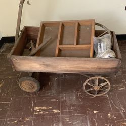 Child’s Vintage Wood Wagon