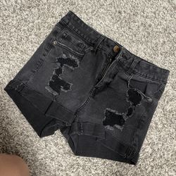 Black Ripped Denim Shorts Aeropostale Size 8