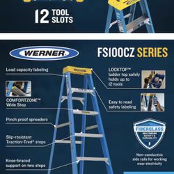 Warner fiberglass Ladder Brand New With Tags 