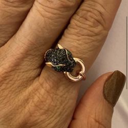 Panther Rose Gold Ring 925 Sz 7