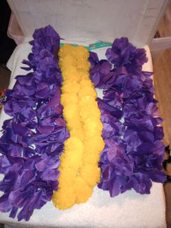 Purple and Yellow Flower Leis Set