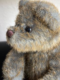 VTG Chelsea Teddy Bear Co. Brown Grey Shaggy Plush Bear MCM Group 8”