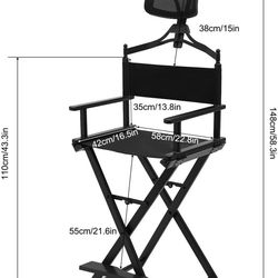 Black Director Chair (Removable Head Rest)