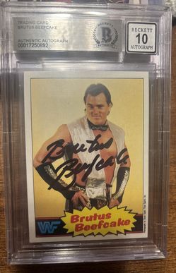 WWF Brutus Beefcake Signed And Graded 