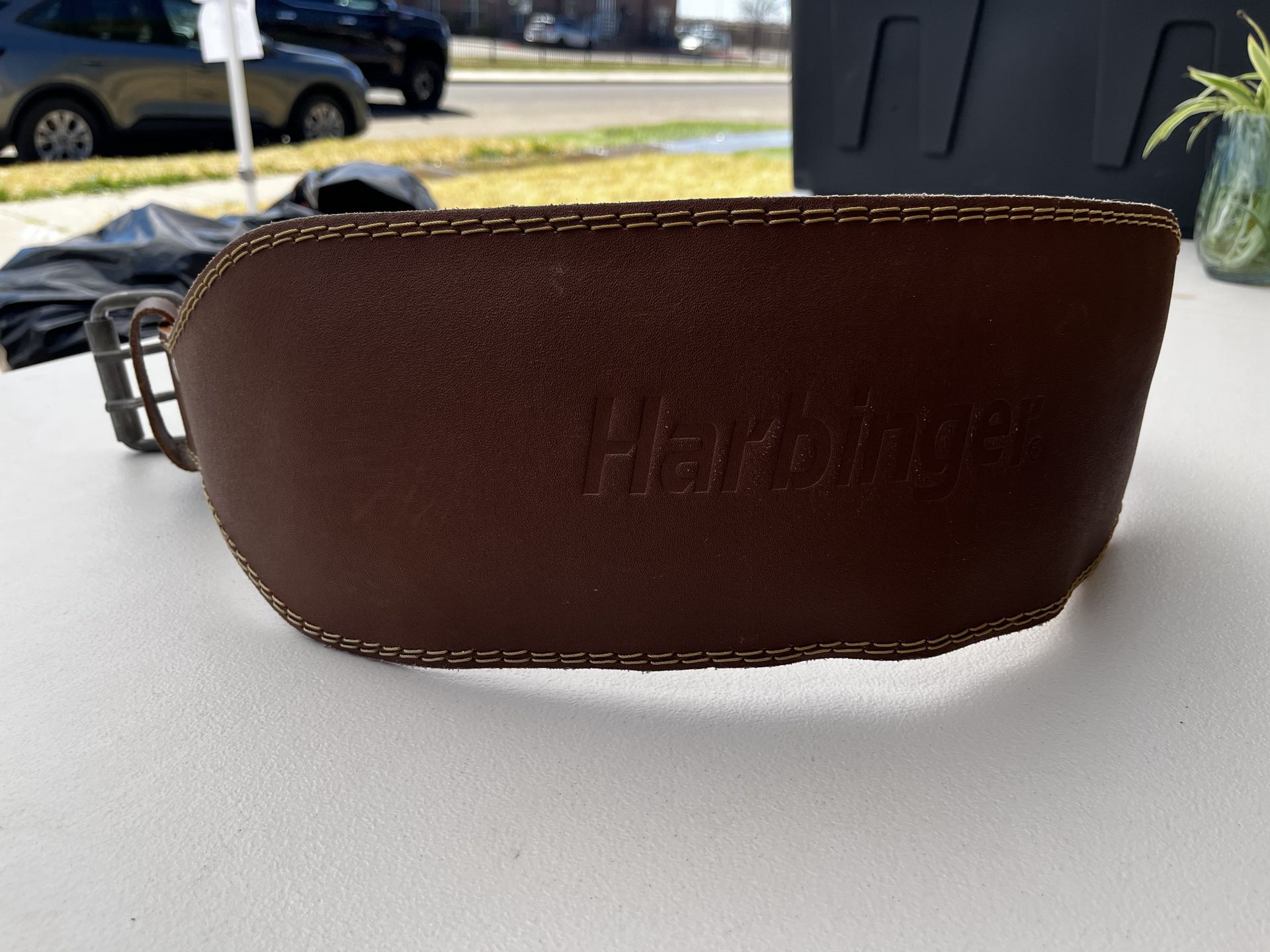 Leather lifting belt