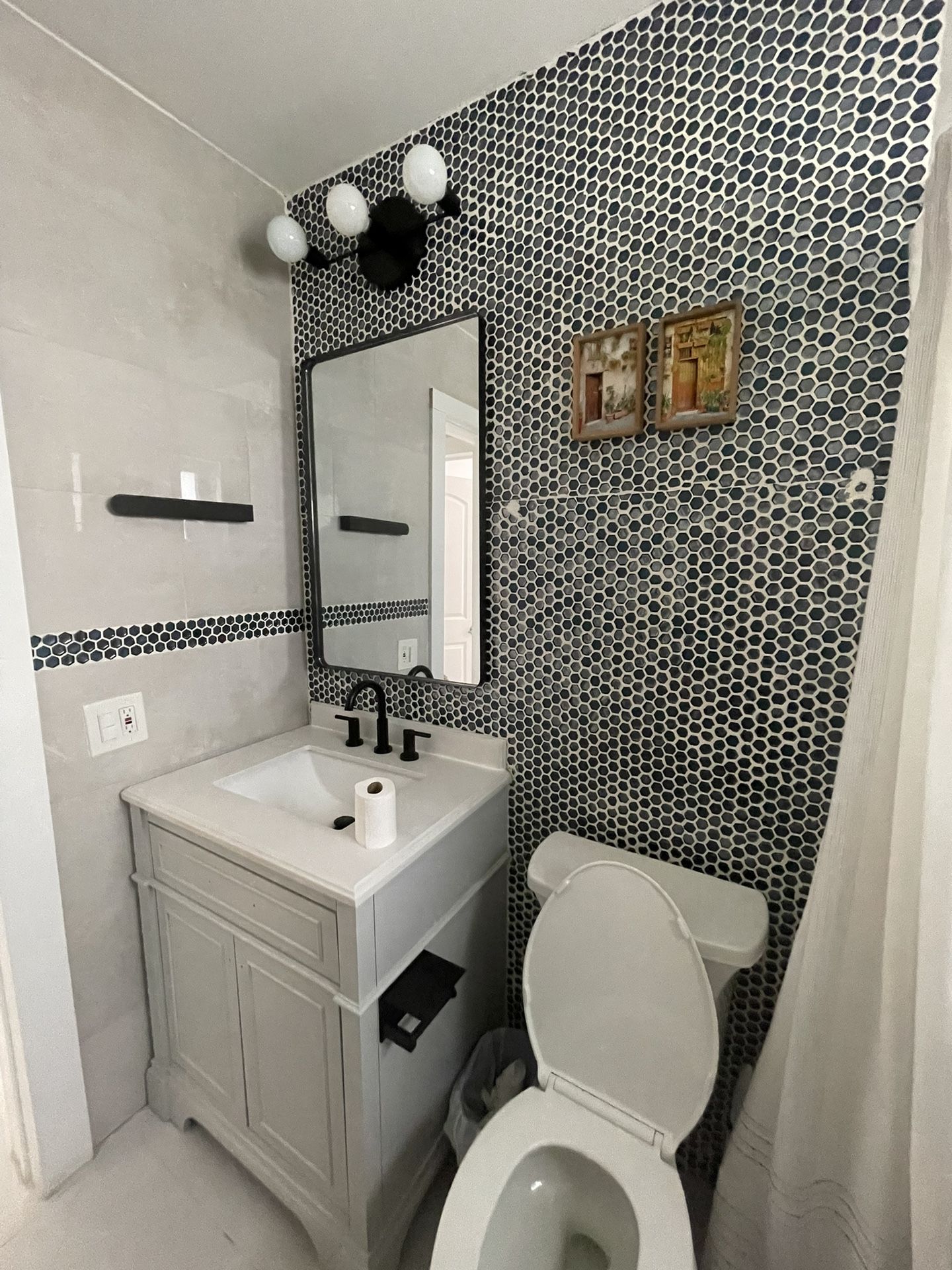 Vanity W/ Back splash And West Elm Matte Black hardware for Sale in