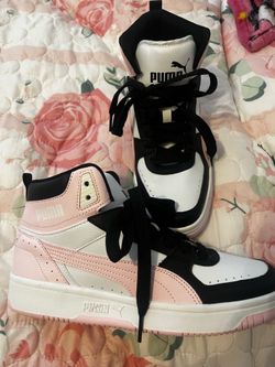 Pink Black & White Hightop Sneakers