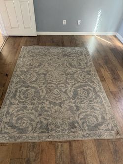 Gray Floral Area Rug