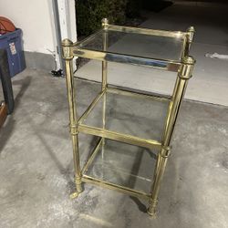Vintage Glass and Brass Plant Stand