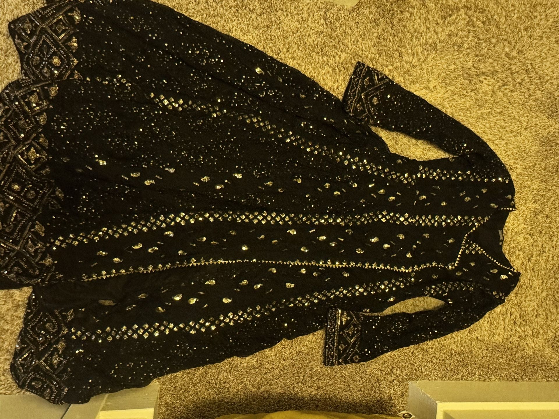 New Black And Gold Shalwar Kameez -$50