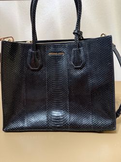 Michael Kors Black Snake-Embossed Tote Bag