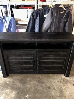 Modern Black Wood Console Cabinet – TV Stand / Storage / Entryway Table