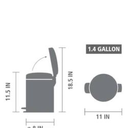 Brabantia 1.3 Gal. White Steel Step-On Trash Can