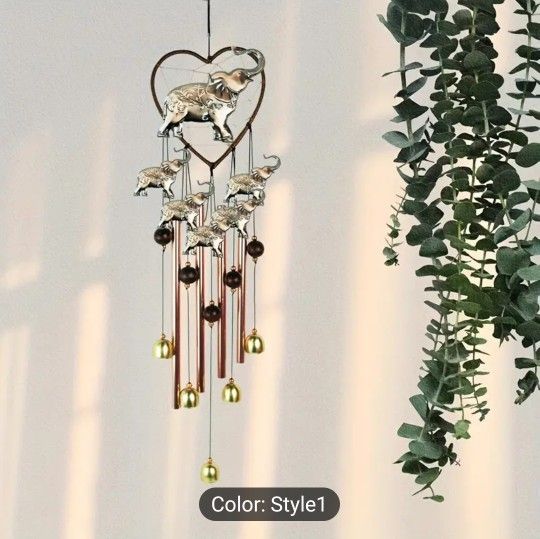Bronze Elephant Wind Chimes 1pc