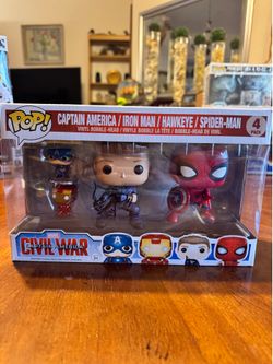Funko Pop! Marvel Captain America: Civil War 4-Pack | Captain America, Iron Man, Hawkeye & Spider-Man | Vaulted