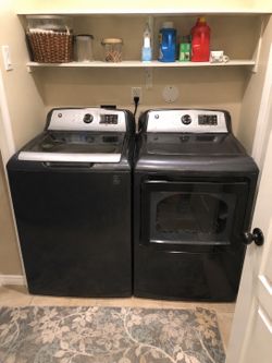 GE Top Load Washer Front Load Dryer Set