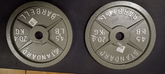 OLYMPIC WEIGHT PLATES. 2X45.LBS.BRAND NEW IN BOX