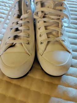 White leather cheap converse 9.5