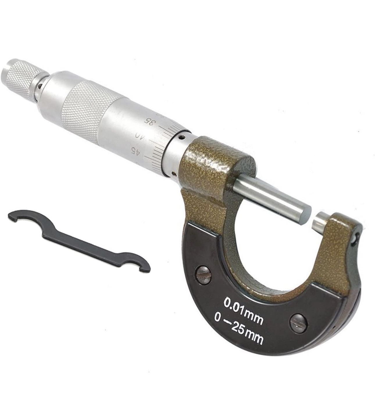 0-25mm Standard Outside Metric Micrometer Set Tool for Mechanist Brown