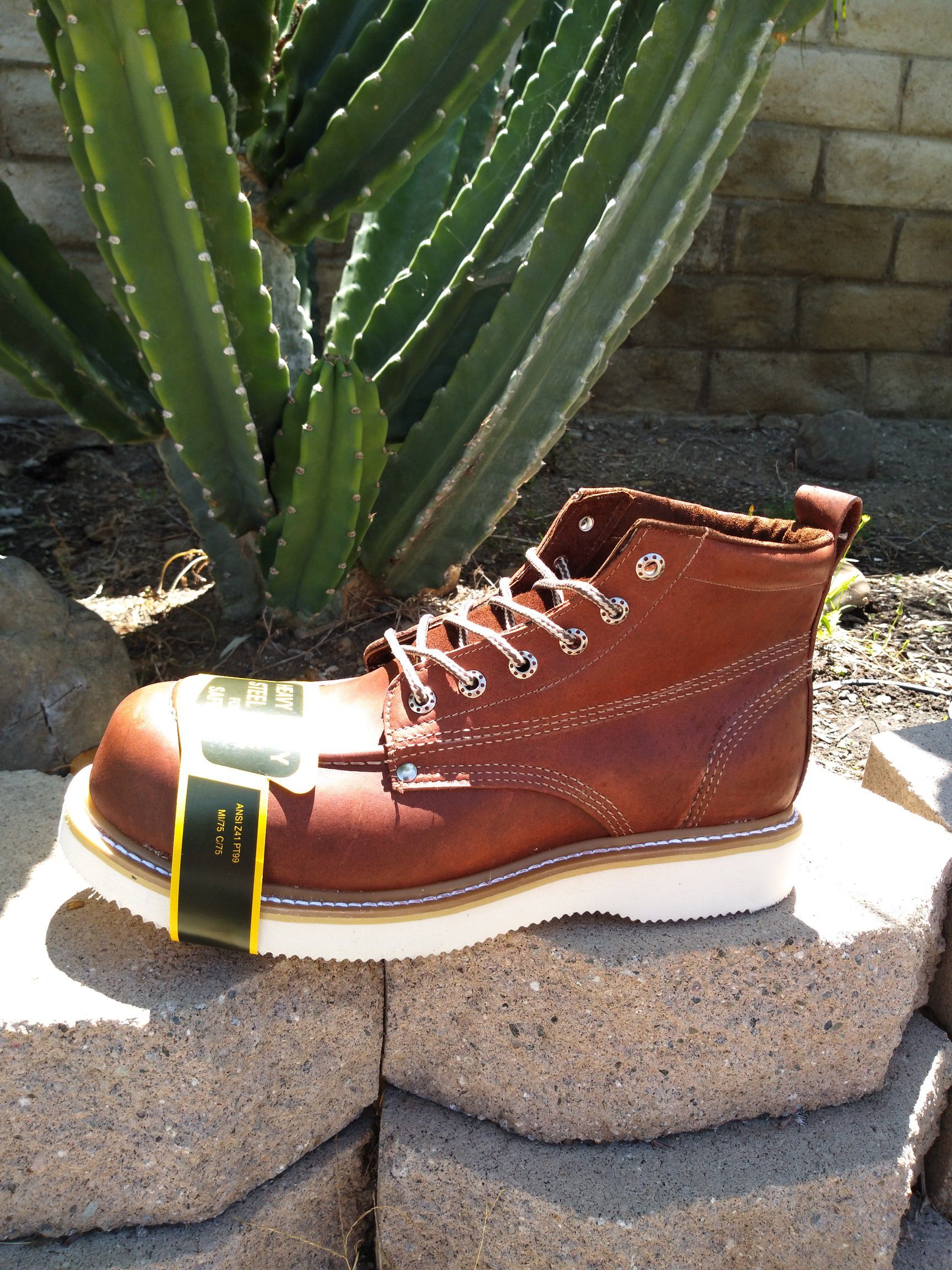 Leather Steel Toe Work Boots-Bota de Trabajo de Casquillo de Mexico de Piel