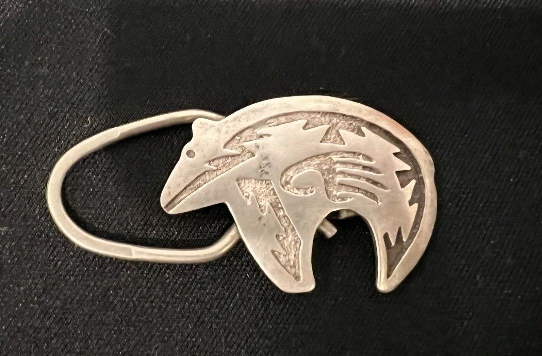 Navajo Sterling Silver Bear Beatrice Kee Keychain