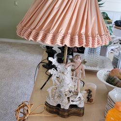 2 Ft Porcelain Cherub Table Lamp