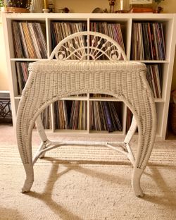 Antique Early 1900s Wicker Vanity Table / Dressing Table – Ornate Victorian Style