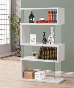 White/ Glass BOOKCASE 🔥🔥
