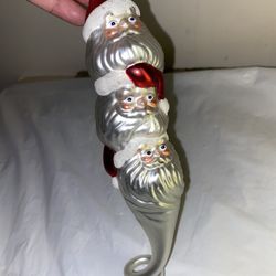 Department 56 Tall 10.5" Mercury Glass Totem Santa Head Ornament