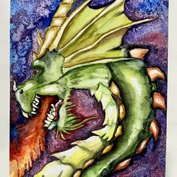“Dragon” Original Watercolor Painting
