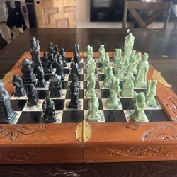 Vintage Japanese Eight Fairies Chess Samurai Warriors