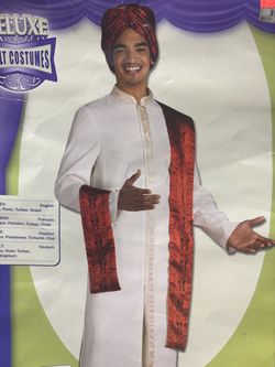 New, Adult Men’s Deluxe Bollywood Costume fits up to a size 44