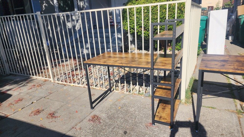  New JSungo Computer Desk with 4 Tier Shelves, Sturdy Table