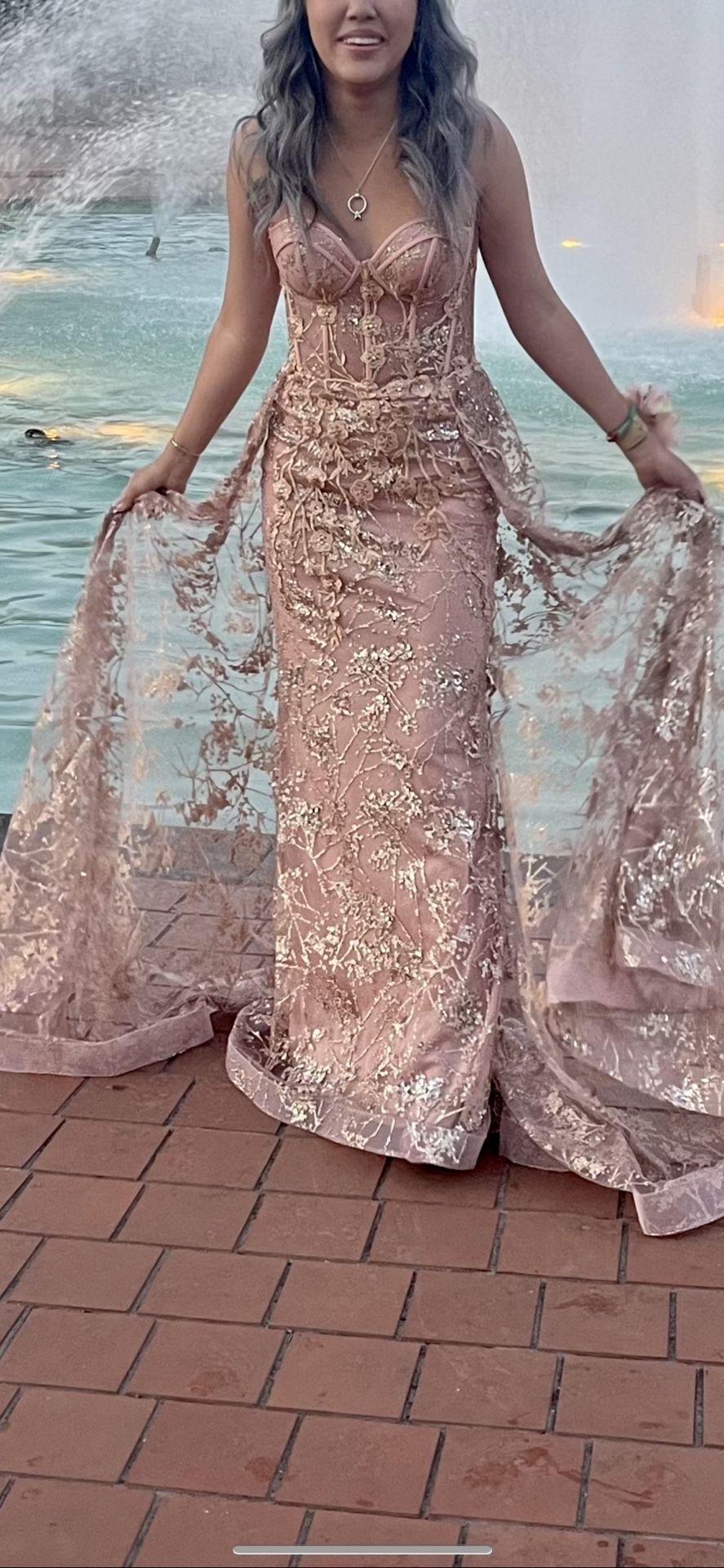slim fit dress slacks Rose Gold Sequin One Shoulder Dress – Lisposa main image 0