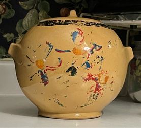 Authentic 1939 McCoy Pottery Ball Cookie Jar - Hand-Painted