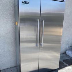 Viking 48” Stainless Steel Built In Side By Side Refrigerator 