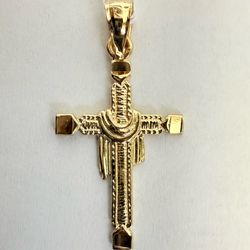 14K Gold Cross Charm