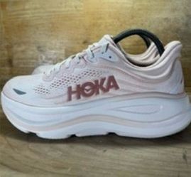 Hoka One One Bondi 9 Womens Size 8 Running Shoes Sneakers Light Pink Rose Latte