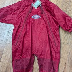 Tuffo muddy buddy rain suit one piece red 12 months 1-year-old child baby