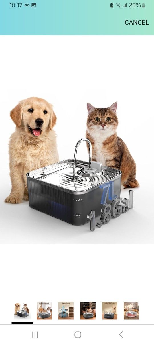 Dog Or Cat Water Fountain With Filter $20