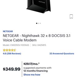 Netgear Nighthawk CM2050V Internet Voice Modem